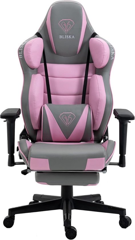 Ergonomische Gaming Stoel met Verstelbare Armsteunen en Voetensteun