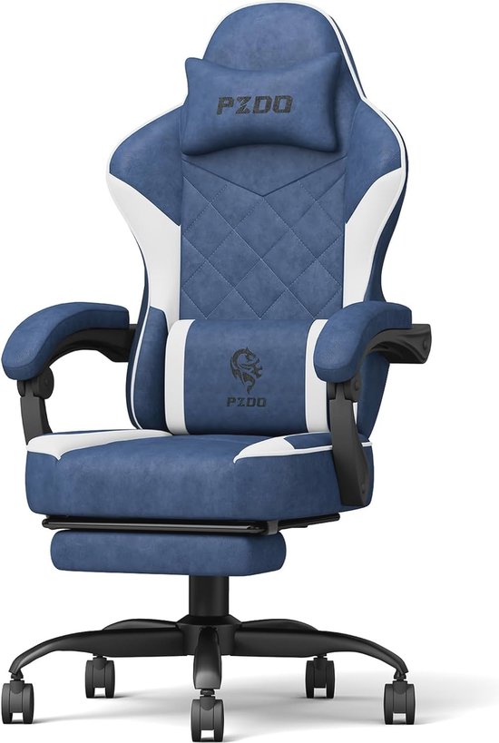 Ergonomische Gaming Stoel met Voetensteun en Verstelbare Hoofdsteun – Comfortabele Computerstoel voor Volwassenen en Kinderen
