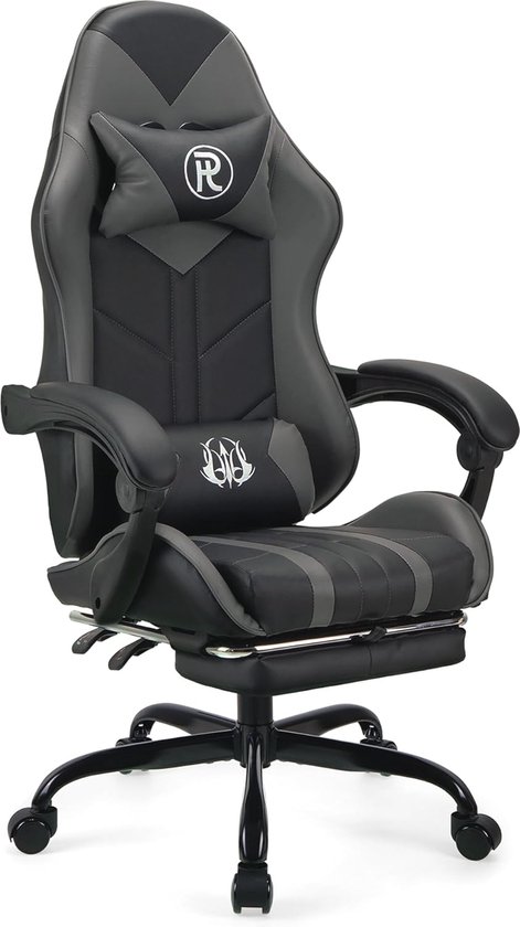 Ergonomische Gaming Stoel met Voetsteun - Draaistoel voor Computer en Werk van Merkloos