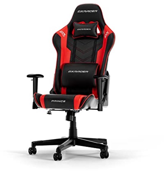 Ergonomische Gaming Stoel tot 185 cm - Faux Leer in Zwart-Rood van Merkloos