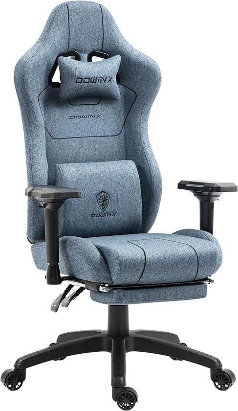 Ergonomische Gaming Stoel XXL Blauw met Massagefunctie en Voetensteun van Merkloos
