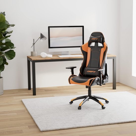 Ergonomische Gaming Stoel Zwart/Oranje met 3D Armsteunen en Kantelbare Rugleuning