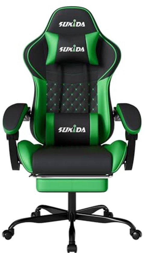 Ergonomische Gaming Stoelen met Massagesteun en Verstelbare Rugleuning van Merkloos