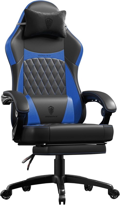 Ergonomische Gamingstoel Blauw - Comfortabele Racing Stoel met Lendensteun tot 150 kg van Merkloos
