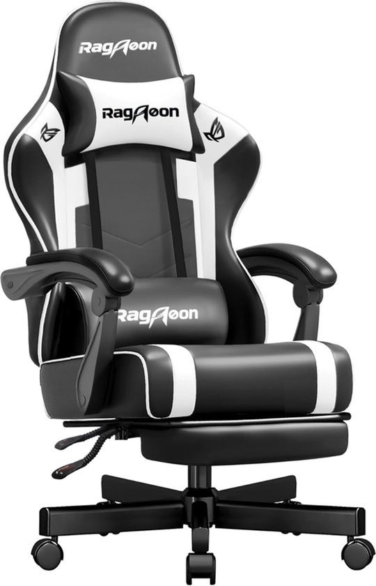Ergonomische gamingstoel - Comfortabel zitten - Voor lange sessies - Verstelbare rugleuning - 55 x 130 cm - Zwart