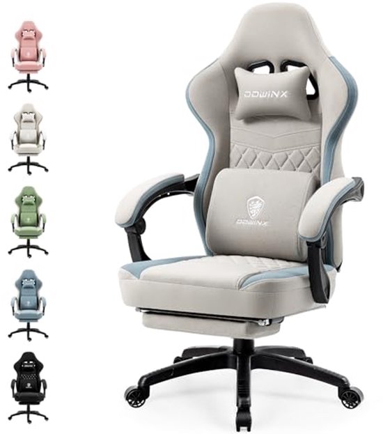 Ergonomische Gamingstoel met Massage en Voetensteun - Belastbaar tot 150 kg van Vinsetto