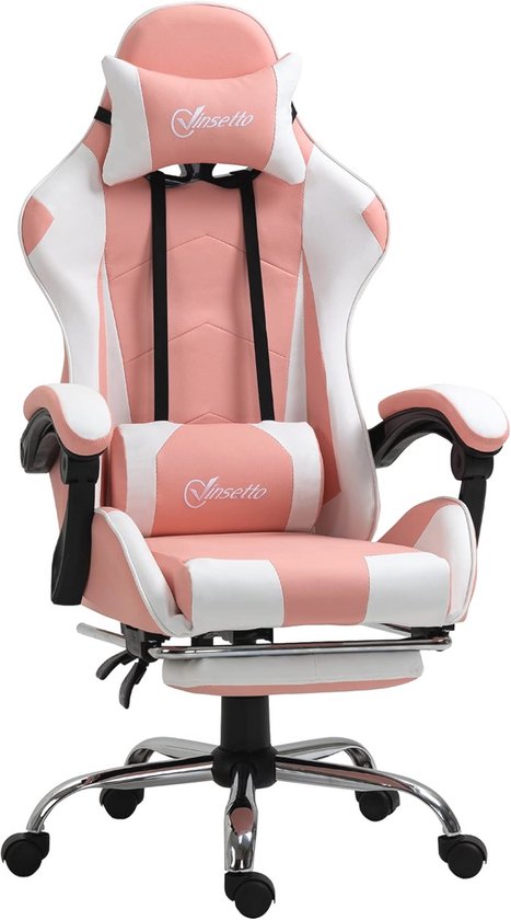 Ergonomische Gamingstoel met Massage-lendenkussen en Voetensteun - Draaibare PC-stoel voor Optimaal Comfort van Merkloos