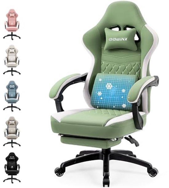 Ergonomische Gamingstoel met Massagesysteem en Voetensteun - Tot 150 kg Belastbaar van Merkloos