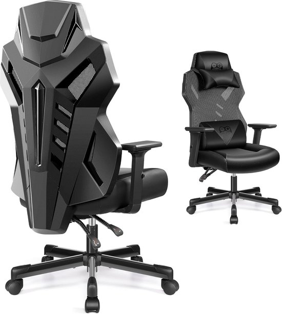 Ergonomische Gamingstoel met Verstelbare Rugleuning en Lendensteun - Comfortabele Draaistoel voor Gamers