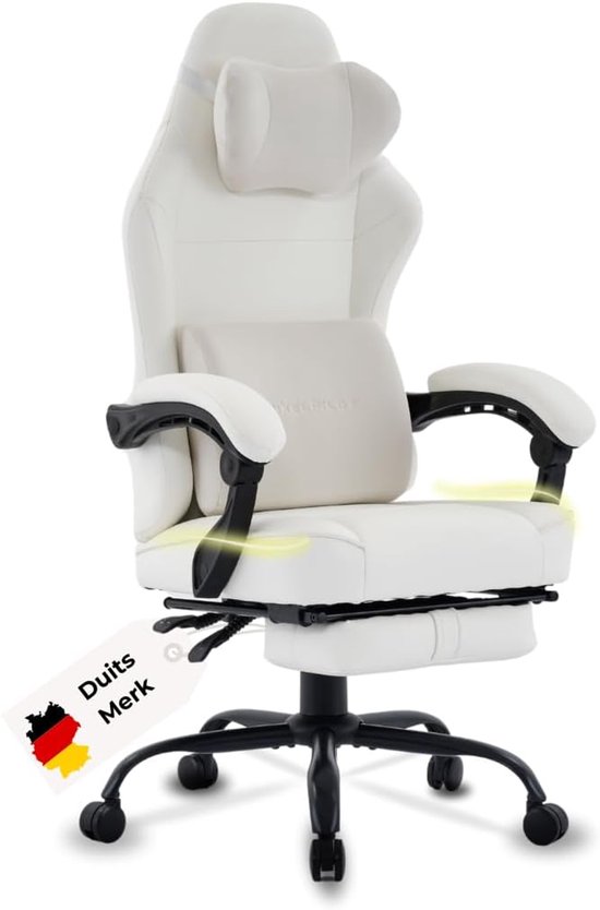 Ergonomische Gamingstoel met Voetensteun en Ademend Stof voor PC Gamers
