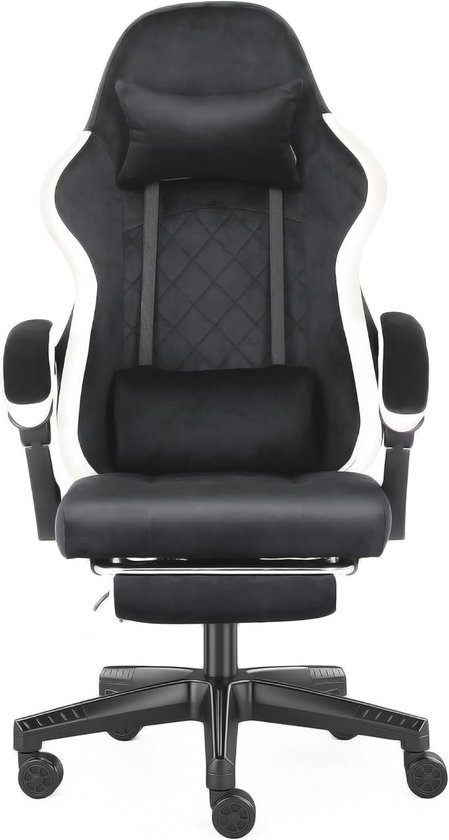Ergonomische Gamingstoel met Voetensteun en Verstelbare Hoofde- en Lendensteun - 360° Draaibaar - Comfortabel en Stijlvol van Merkloos