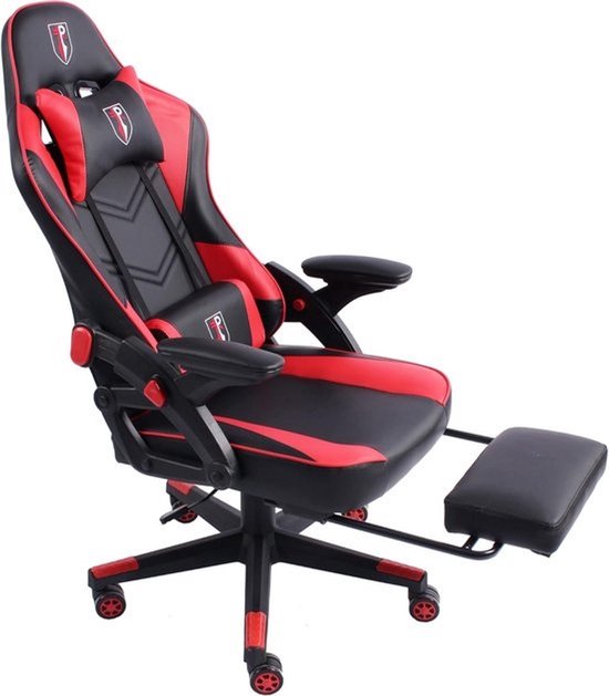 Ergonomische gamingstoel - Met voetensteun - Verstelbare armleuningen