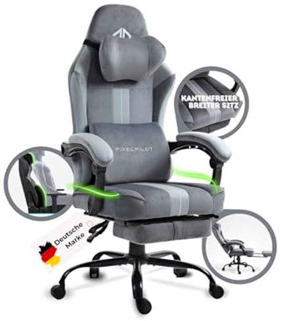 Ergonomische Gamingstoel met Voetsteun en Hoofd- en Lendensteun van Merkloos