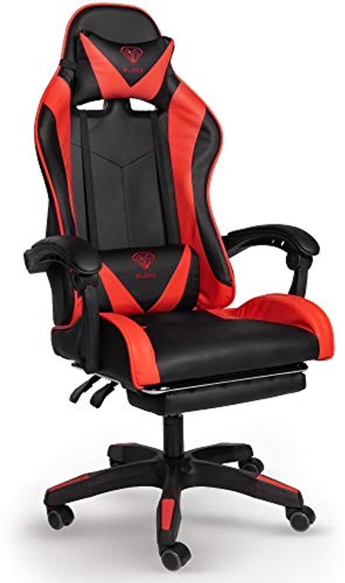 Ergonomische Gamingstoel voor Thuis en Kantoor in Sportief Design - Zwart/Rood van Merkloos