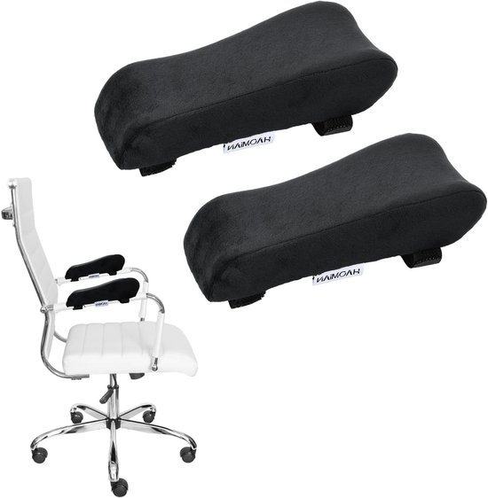 Ergonomische Geheugenfoam Armsteun Kussens voor Kantoor- en Gamingstoelen - 2 Stuks, Comfortabel en Ondersteunend van Merkloos