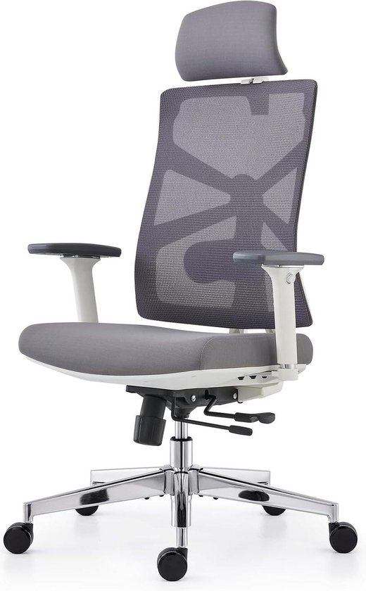 Ergonomische hoge rugleuning bureaustoel - verstelbare zitdiepte en lendensteun - wit Gaming chair van IntimaTe WM Heart