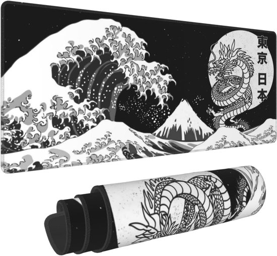 Extra Grote XL Gaming Muismat met Tokyo Golfslagpatroon - Antislip en Geschikt voor Kantoor