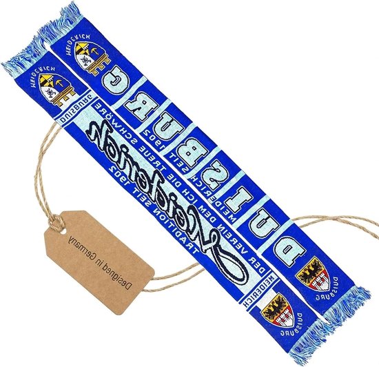 Fansjaal Dubbelzijdig - Sport Sjaal - Sportevenement Bijwonen - Met Slogan - 145 cm - Blauw Geel