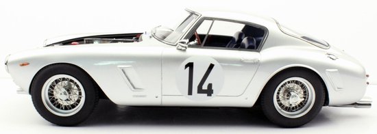 FERRARI 250 GT SWB ZILVER/BLUE NUMBER 14 (1:12) Top Marques van Top Marques