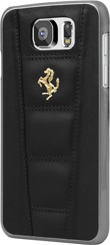 Ferrari 458 FE458GHCS6BL Leather Back Cover Samsung G920F Galaxy S6 Zwart van Ferrari