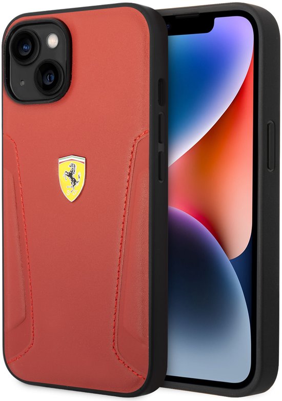 Ferrari Back cover - iPhone 14 Plus & 15 Plus - Rood - Slanke pasvorm - Valbescherming van Merkloos