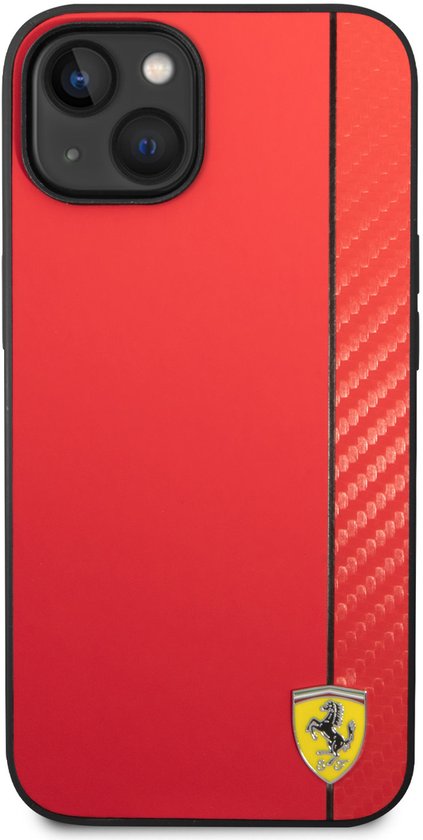Ferrari Back Cover - iPhone 14 Plus & 15 Plus - Rood - Stoot- en krasbescherming - Sportief design van Merkloos
