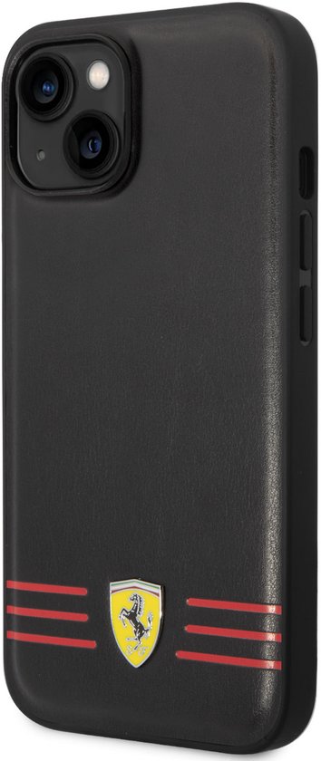 Ferrari Back cover - iPhone 14 Plus & 15 Plus - Zwart - Slank design - Goede grip - Premium uitstraling van Merkloos