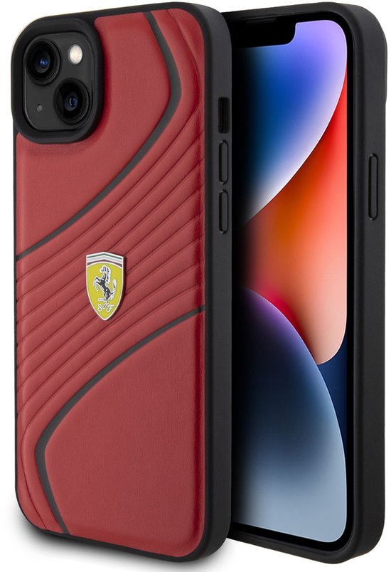 Ferrari Back Cover - iPhone 15 & 14 Plus - Rood - TPU-bumper - Schokabsorptie van Ferrari