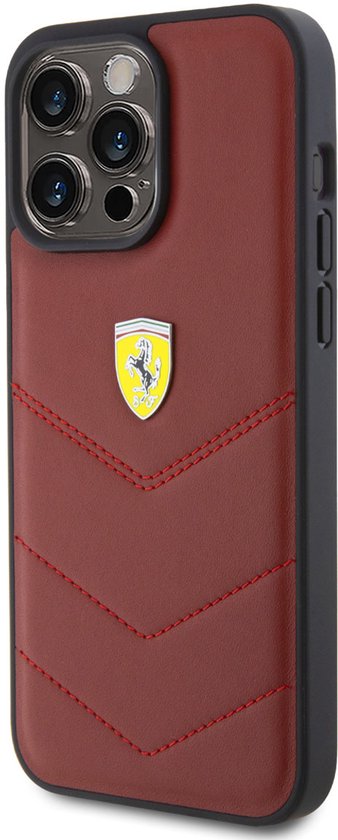 Ferrari Back cover - iPhone 15 Plus & 14 Plus - Rood - Sportief design - Schokabsorberend van Merkloos