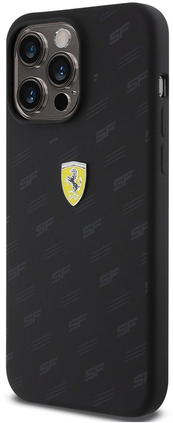 Ferrari Back cover - iPhone 15 Plus & 14 Plus - Zwart - Slank en schokabsorberend ontwerp van Merkloos