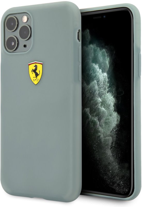 Ferrari Back cover - Silicone - iPhone 11 Pro - Groene kleur - Stevige grip & valbescherming van Ferrari