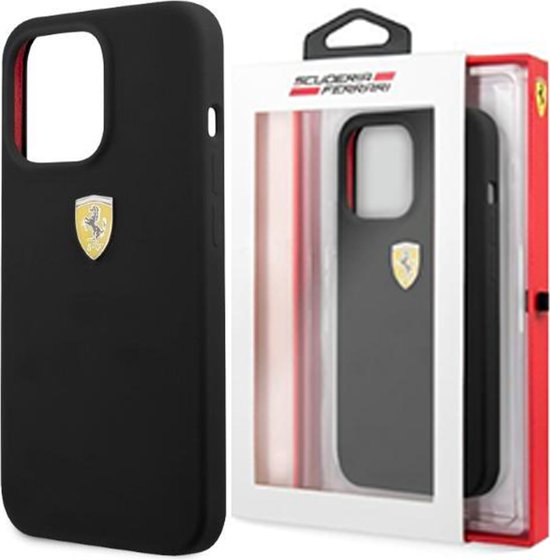 Ferrari - FESSIHMP13XBK - iPhone - 13 - Pro - Max - 6.7 - zwart/zwart - hardcase - Siliconen - MagSafe van Merkloos