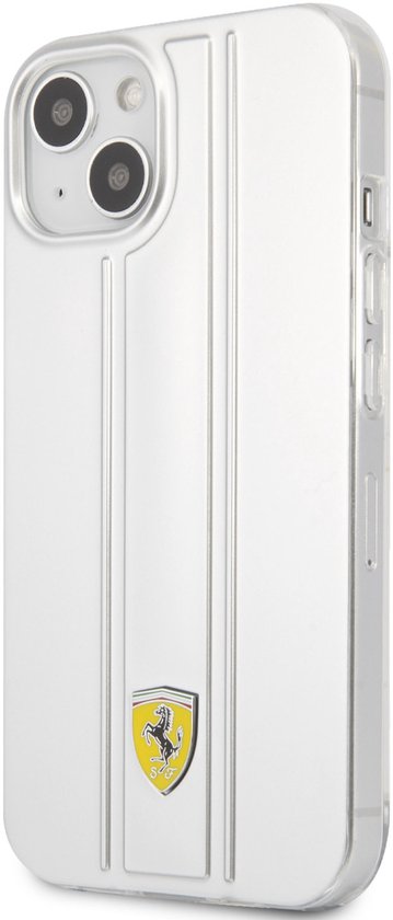 Ferrari iPhone 13 Backcover hoesje 3D Stripes - Zilver van Merkloos