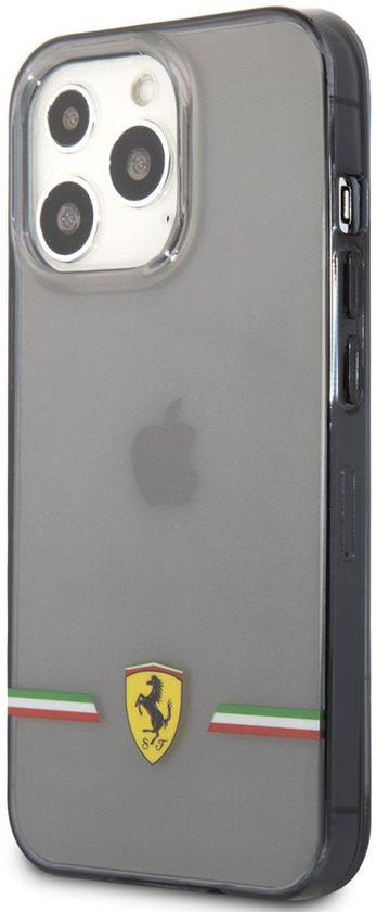 Ferrari iPhone 13 Pro Back cover case - Italia Wings - Black edges - Transparent van Merkloos