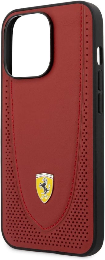 Ferrari iPhone 13 Pro Backcover hoesje Stiched - Rood van Merkloos
