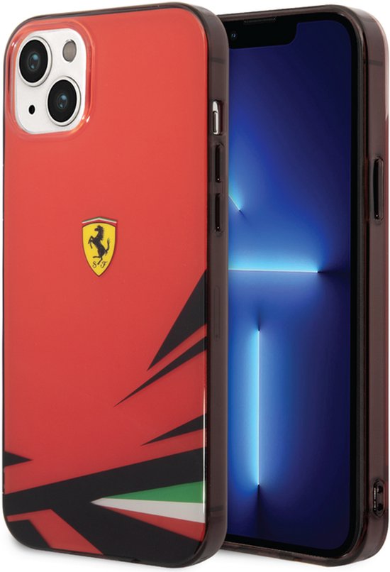 Ferrari iPhone 14 Plus & 15 Plus Backcover hoesje - Double Layer Print - Rood van Ferrari