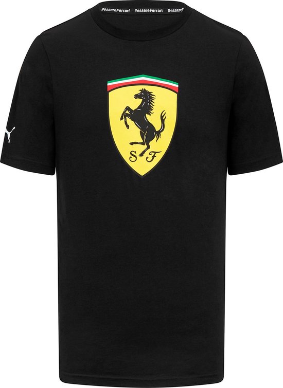 Ferrari Large Logo Shirt Zwart S - Lewis Hamilton - Charles Leclerc van Merkloos