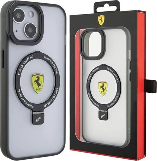Ferrari - Ring - Stand - 2023 - Collection - MagSafe-hoesje - voor - iPhone - 15 - Plus / 14 - Plus - Transparant van Merkloos