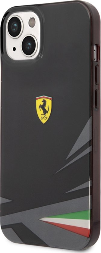 Ferrari, Schokbestendig TPU hoesje Geschikt voor Apple iPhone 14 Plus model Italia, Zwart van Ferrari