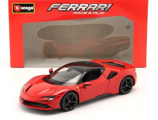 Ferrari SF90 Stradale modelauto 1:18 Bburago rood van Ferrari