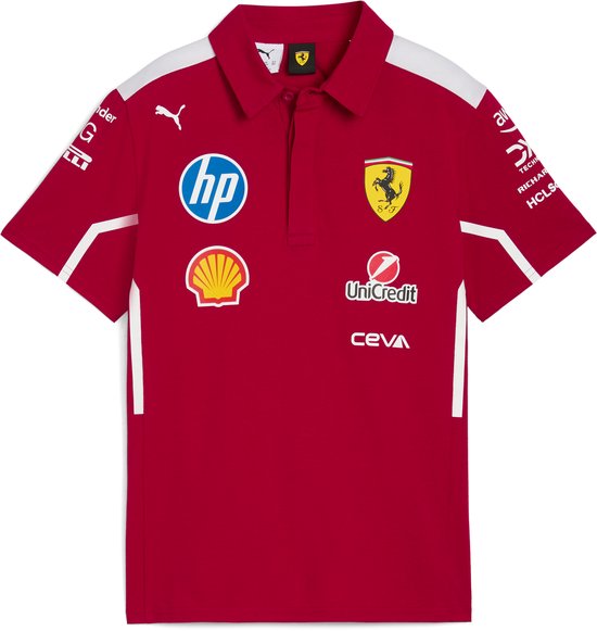 Ferrari Teamline Polo 2025 XL - Lewis Hamilton - Charles LeClerc - Formule 1 van Merkloos