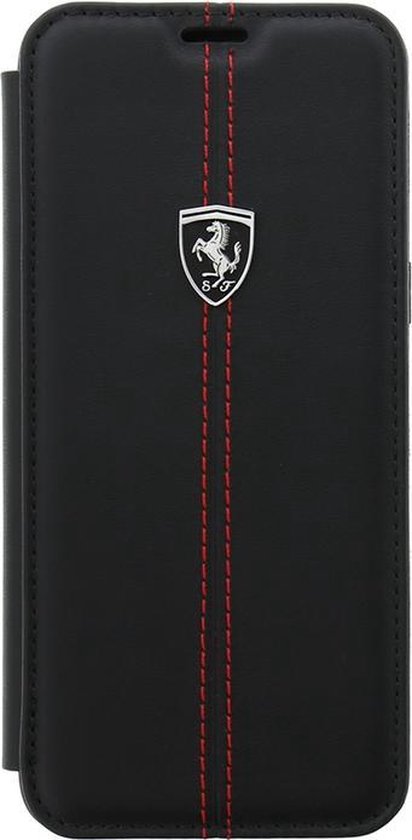 Ferrari Vertical Stripe Leather Case - Zwart voor Samsung Galaxy S8 (G950) van Merkloos