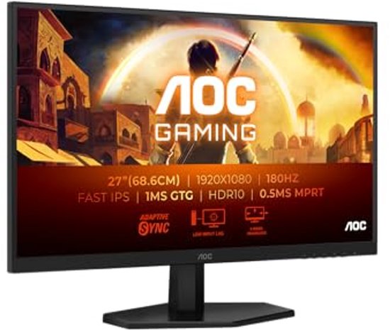 FHD Gaming Monitor 27 inch - 180 Hz, 1 ms, FreeSync, G-Sync, HDR10 van Merkloos