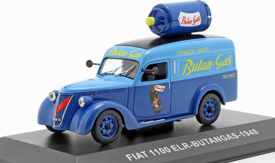 Fiat 1100 ELR-BUTANGAS 1948 (Blauw) 1/43 Atlas - Modelauto - Schaalmodel - Model auto van Fiat