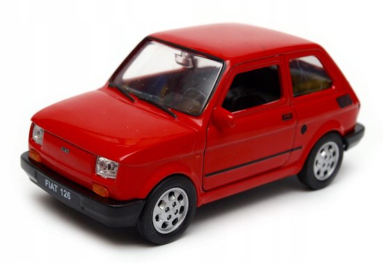 Fiat 126p Maluch Metaal Model Welly 1:34 - Rood van Merkloos
