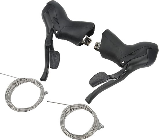 Fiets Remhendels Shifter - Racefiets Onderdelen Set - Fietsen Onderhoud - Aluminiumlegering Constructie - 22.2-23.8 mm - Zwart