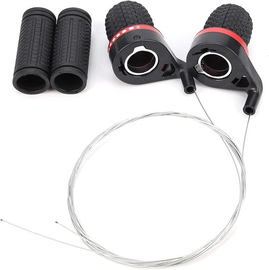 Fiets Shifter Handvatten - Versnellingshendel Grip - Mountainbike Rijden - Antislip Bedienen - 1 paar - Zwart Rood