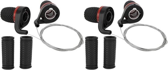 Fiets Shifter Set - Versnellingshendel Paar - Fietsen Verbeteren - Antislip Handvatten - Set van 4 - Zwart