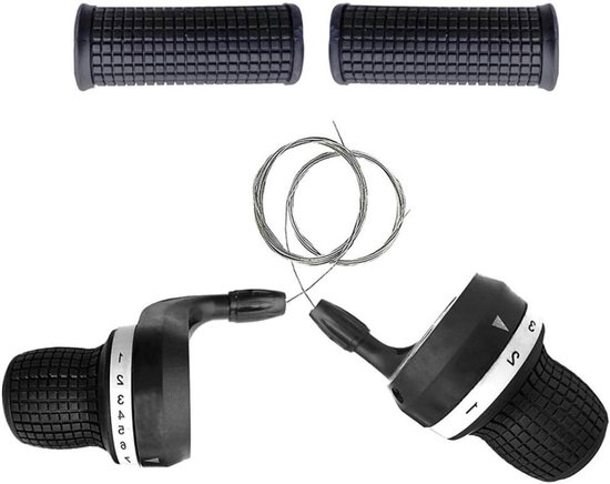 Fiets Shifter Set - Versnellingshendels Grip - Fietsen Onderhoud - Niet-slip Rubber Grip - 22 mm - Zwart