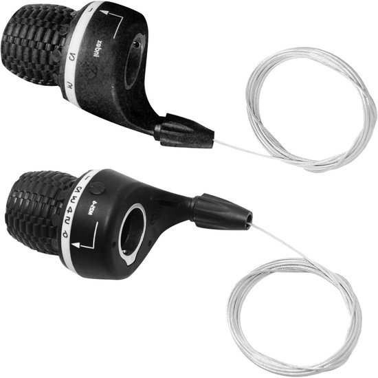 Fiets Versnellingspook - Shifter Set Draaihendel - Fietsen Optimaliseren - Precisie Schakelsysteem - 2.2 cm Diameter - Zwart